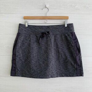 Athleta - Charcoal gray heather mini skort stretch pockets, L